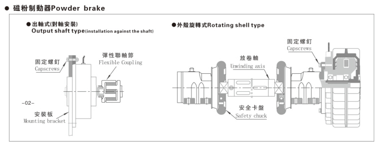 磁粉制動(dòng)器安裝方式，磁粉制動(dòng)器廠家常用7種方式