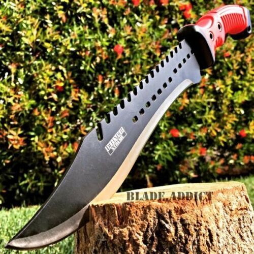 16" Tactical Hunting Survival Rambo Machete Fixed Blade Knife Axe Sword Army
